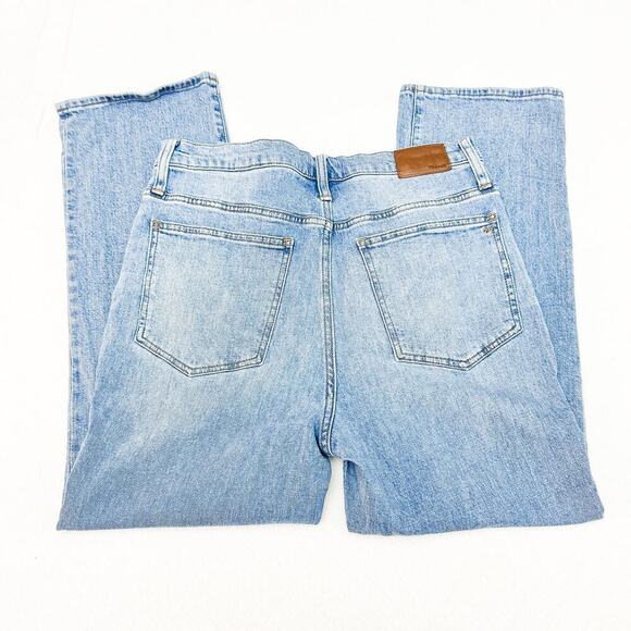 Madewell Slim Demi-Boot Denim Jeans Light Wash Distressed Wash Stretch Size 30 - Picture 5 of 8